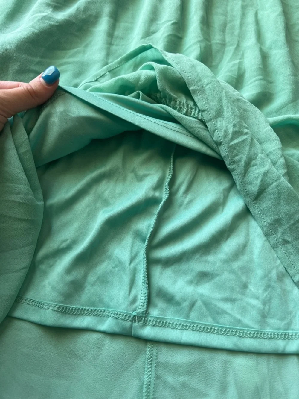 NWT Wild Fable Women’s Sleeveless High-Low Hem Chiffon Dress | Aqua Green Size L - Picture 4 of 11